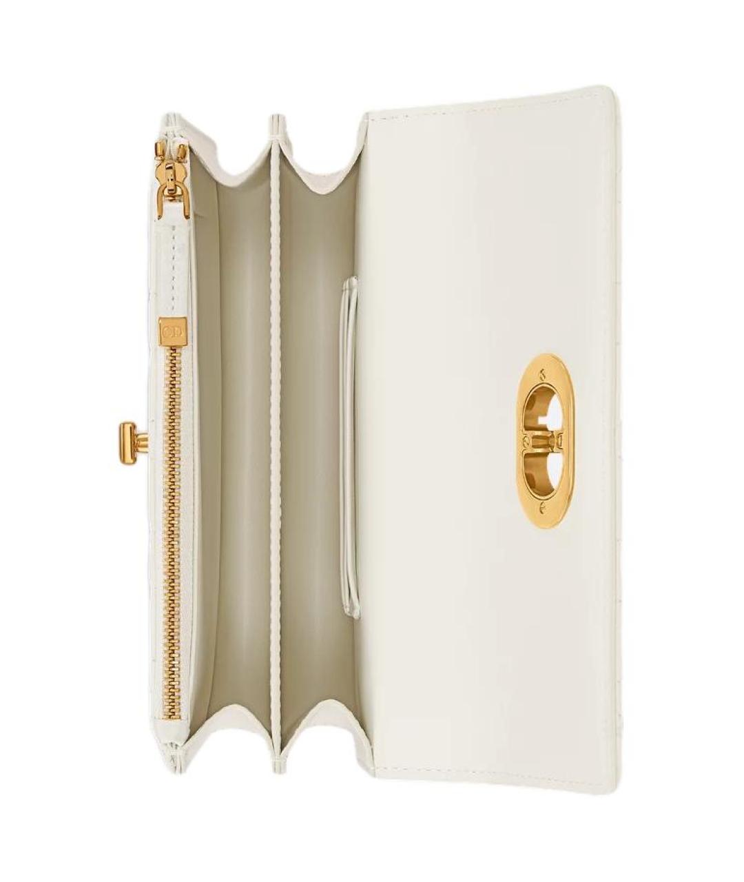 CHRISTIAN DIOR Белая кожаная сумка через плечо, фото 5