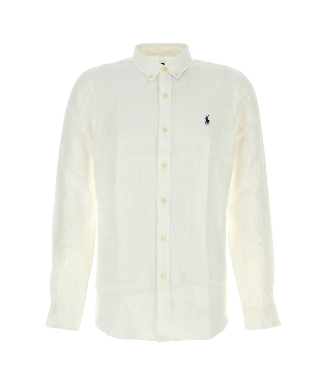 POLO RALPH LAUREN Белая льняная кэжуал рубашка, фото 1
