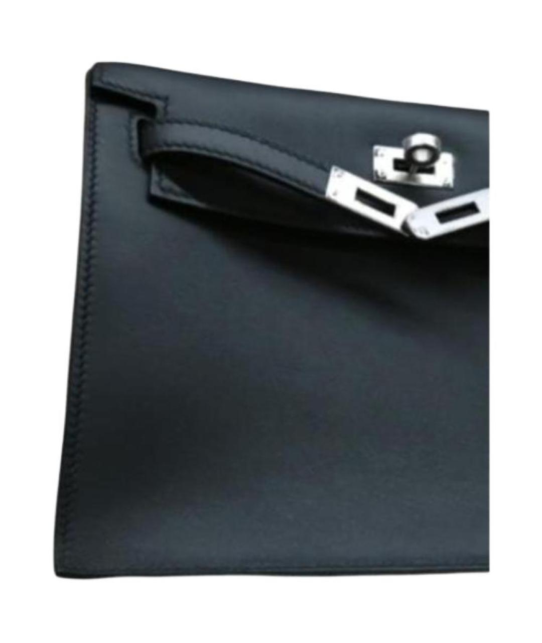 HERMES Черная кожаная сумка через плечо, фото 2