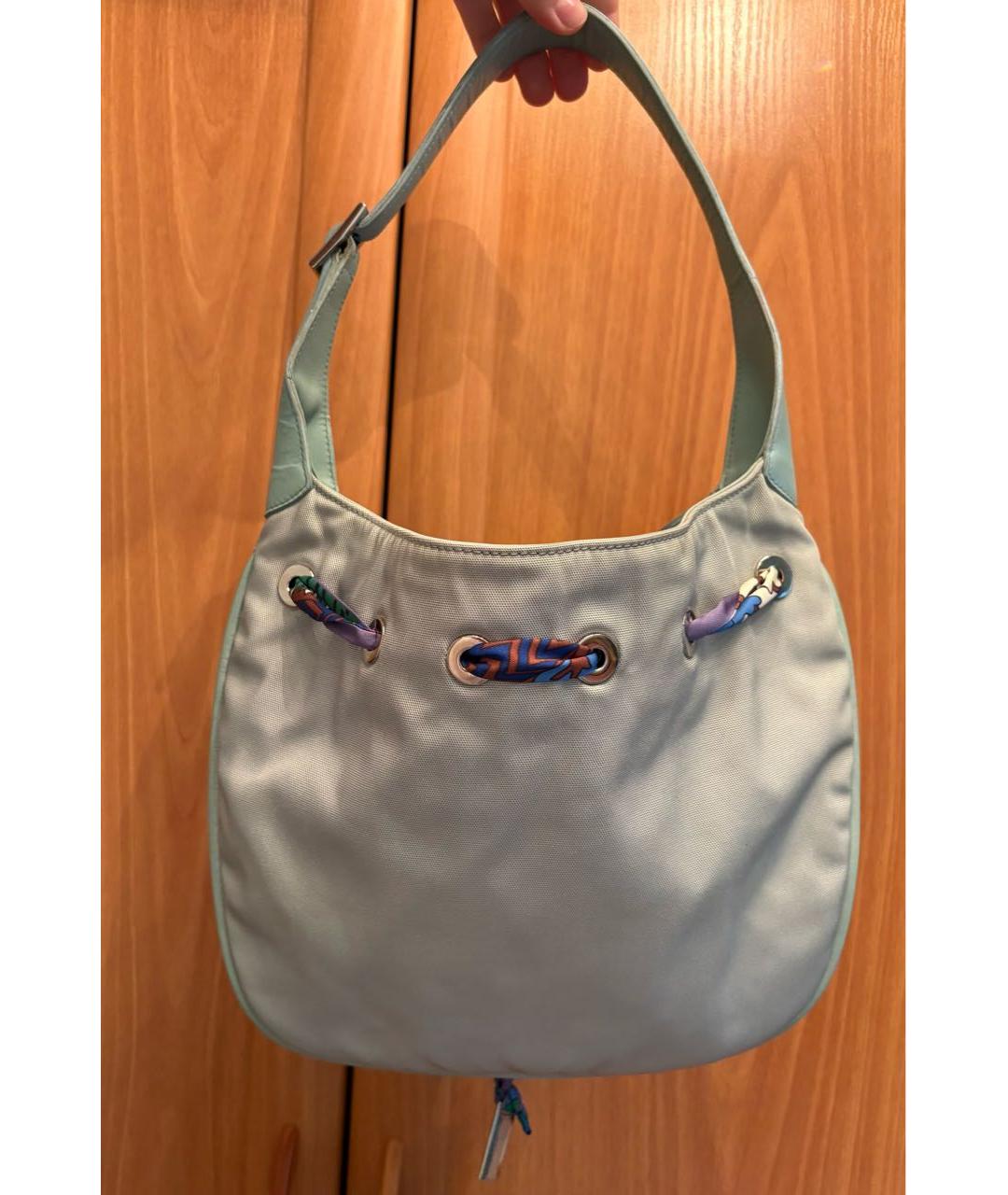 GUCCI Голубая кожаная сумка с короткими ручками, фото 2