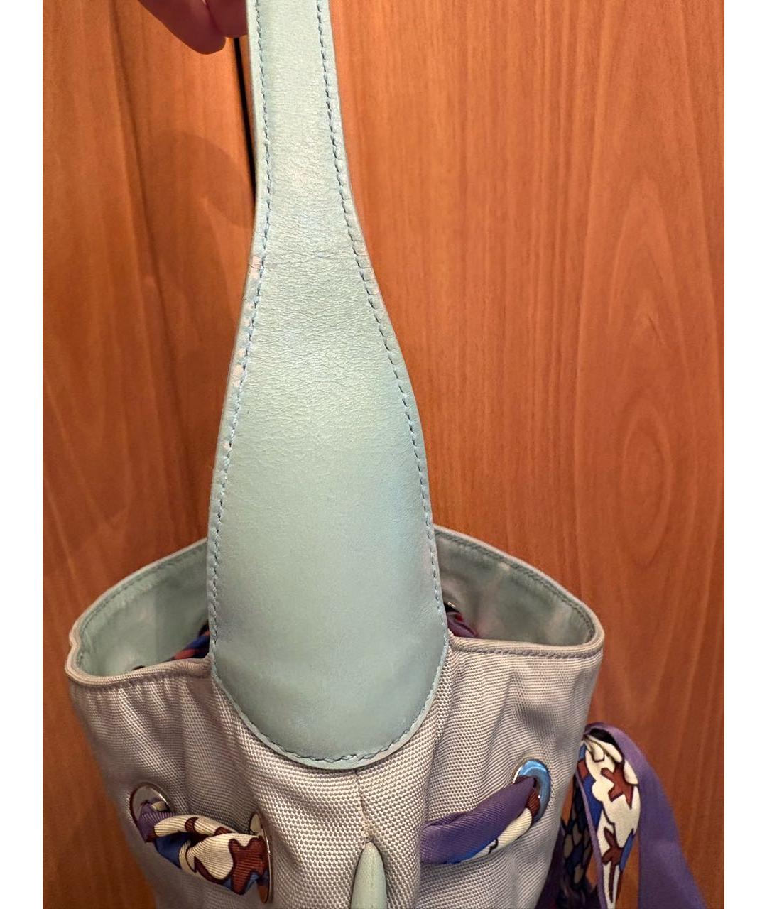 GUCCI Голубая кожаная сумка с короткими ручками, фото 6