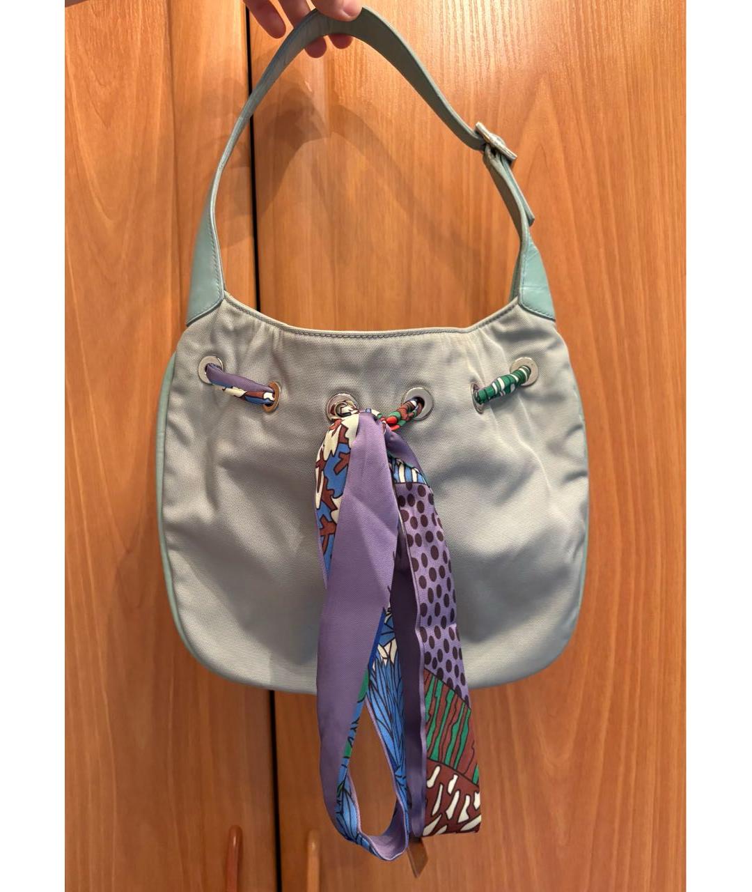 GUCCI Голубая кожаная сумка с короткими ручками, фото 9