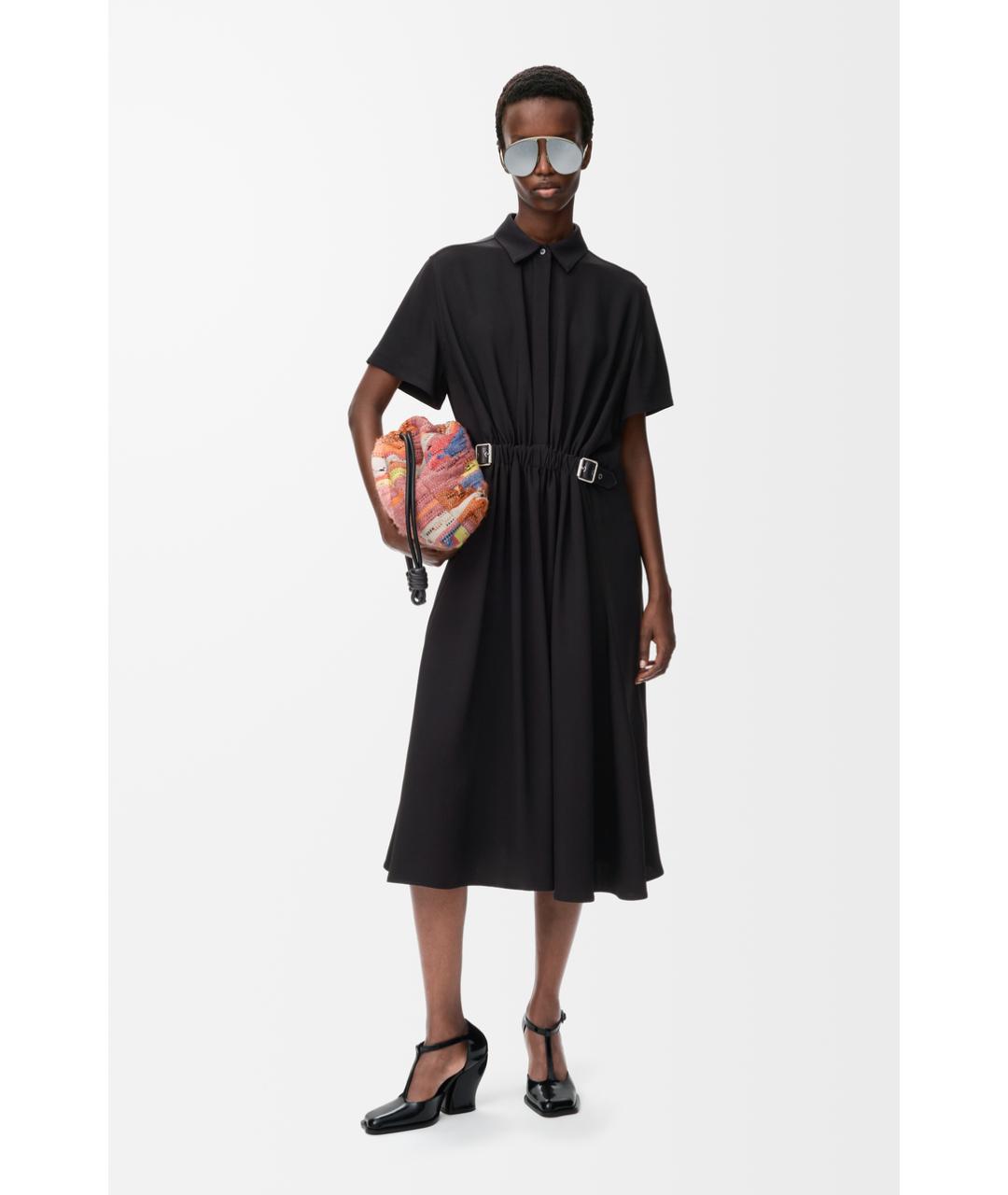 LOEWE Черное вискозное повседневное платье, фото 2