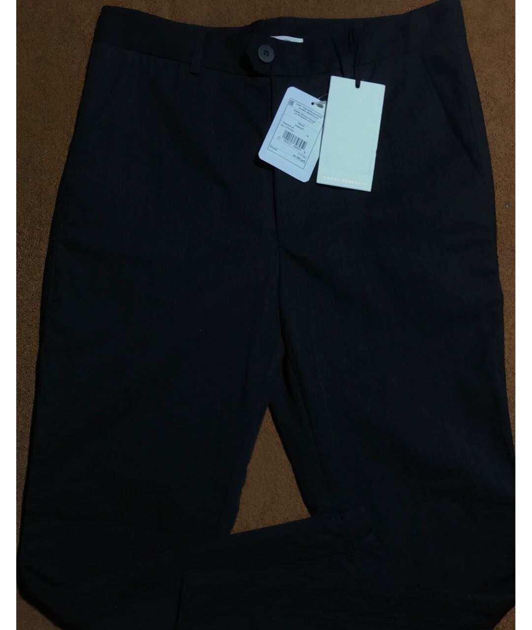 ISABEL BENENATO Черные льняные классические брюки, фото 2