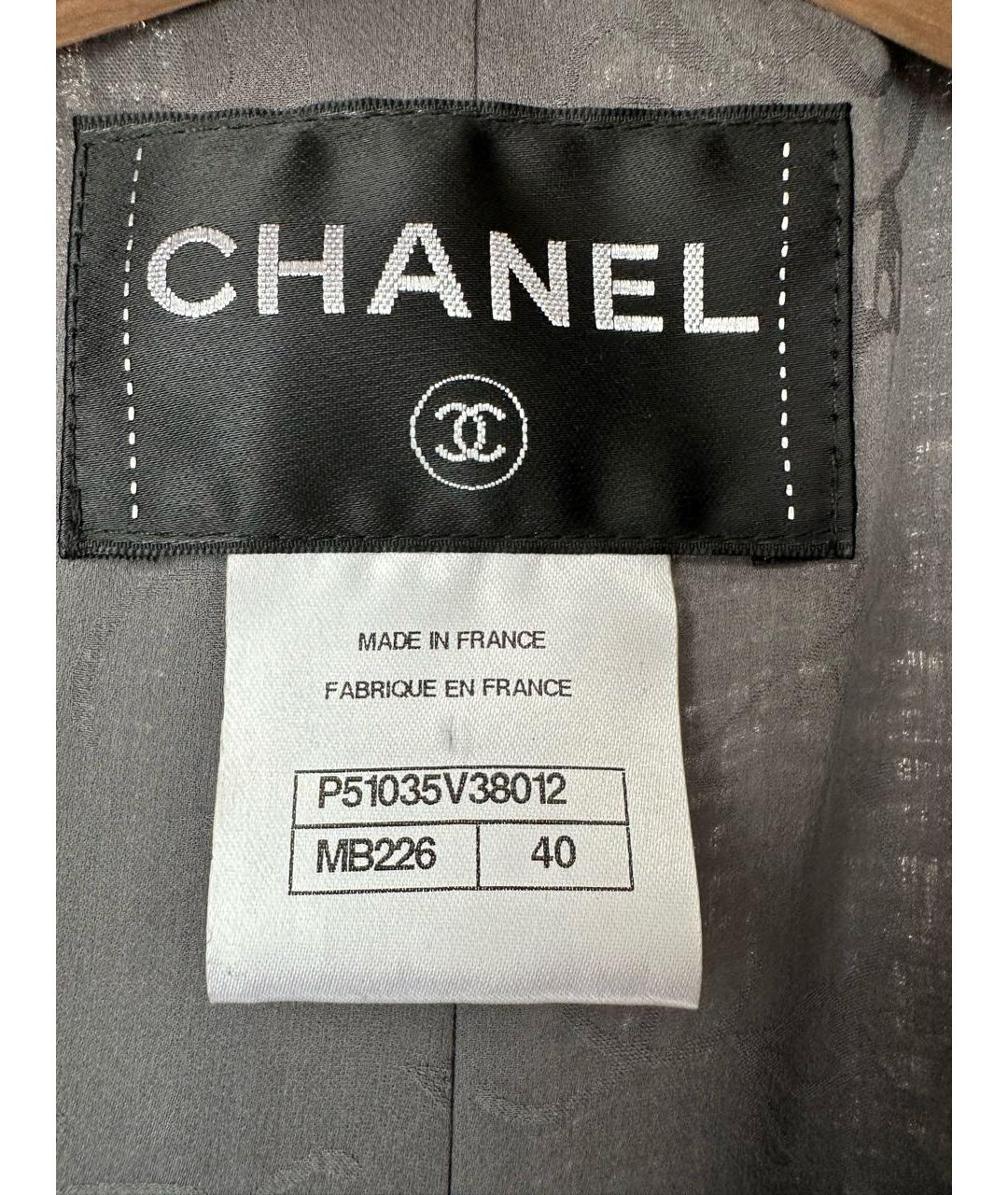 CHANEL Серый полиамидовый жакет/пиджак, фото 3