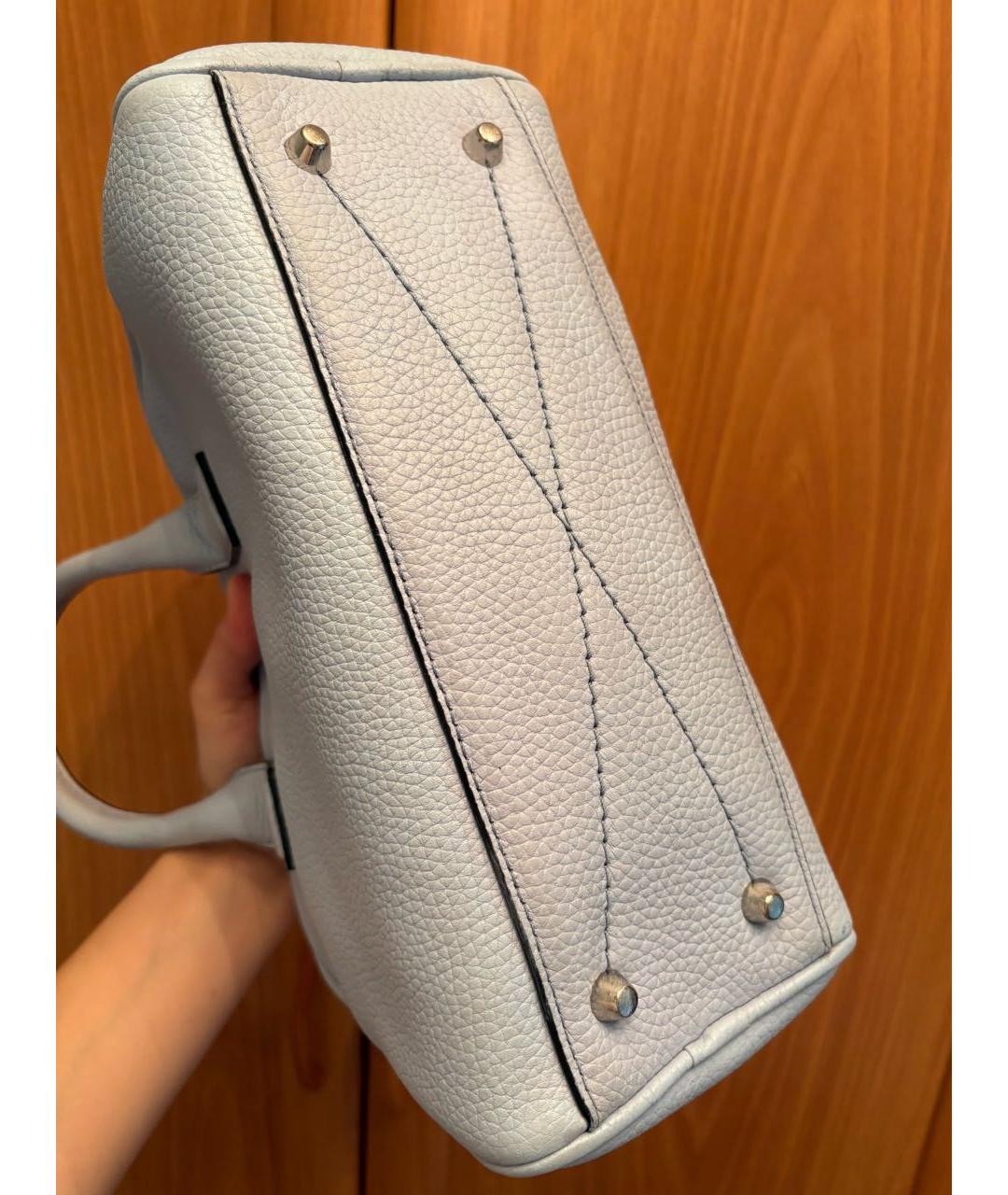 MARC JACOBS Голубая кожаная сумка с короткими ручками, фото 6