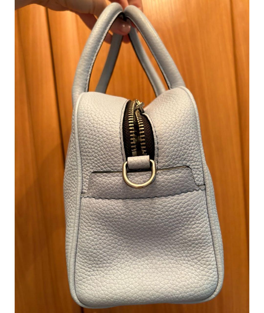 MARC JACOBS Голубая кожаная сумка с короткими ручками, фото 5