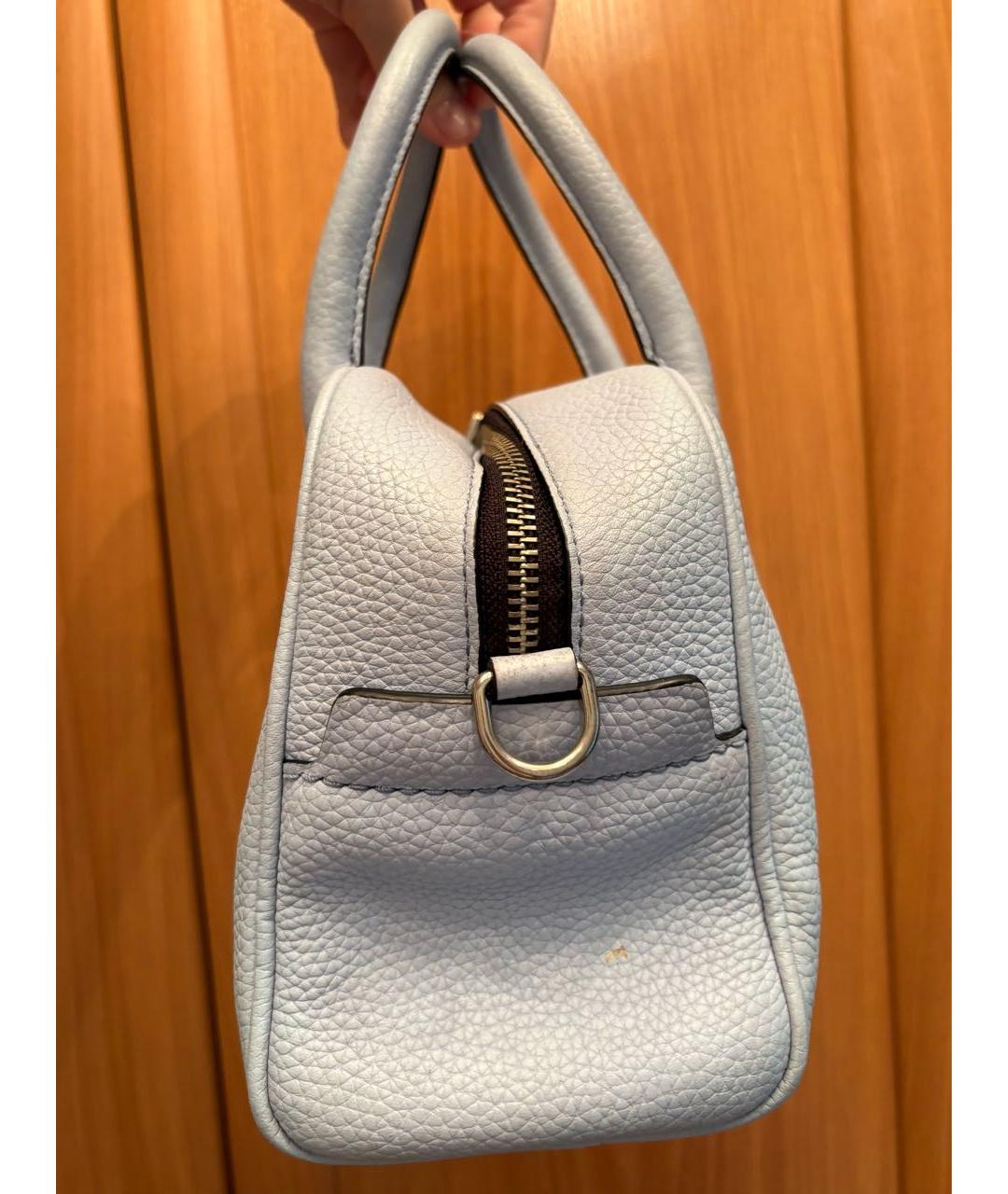 MARC JACOBS Голубая кожаная сумка с короткими ручками, фото 4