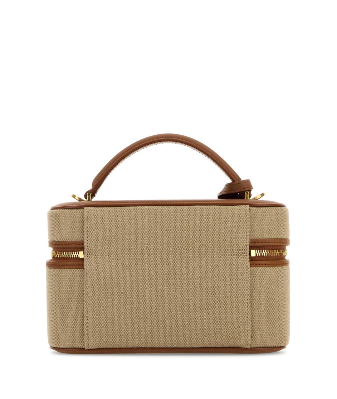 SAINT LAURENT Бежевая кожаная сумка с короткими ручками, фото 2