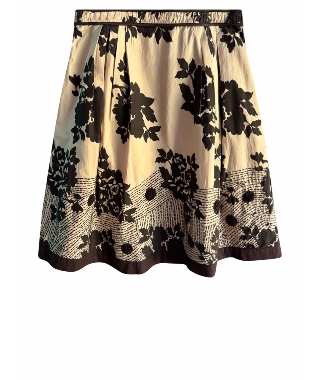 WEEKEND MAX MARA Бежевая хлопковая юбка миди, фото 1