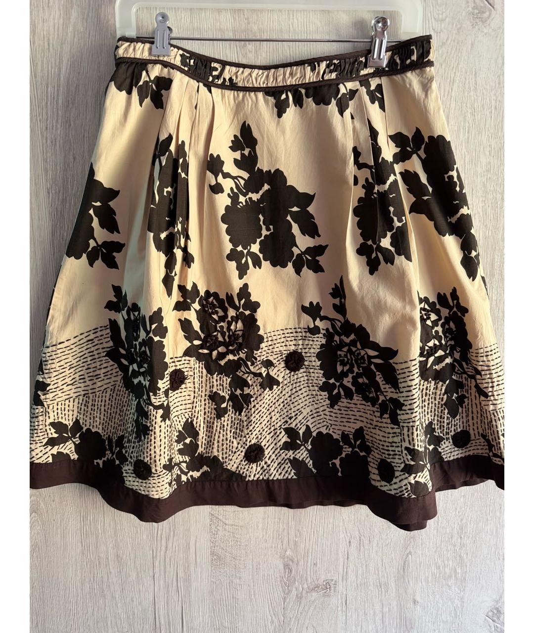 WEEKEND MAX MARA Бежевая хлопковая юбка миди, фото 2