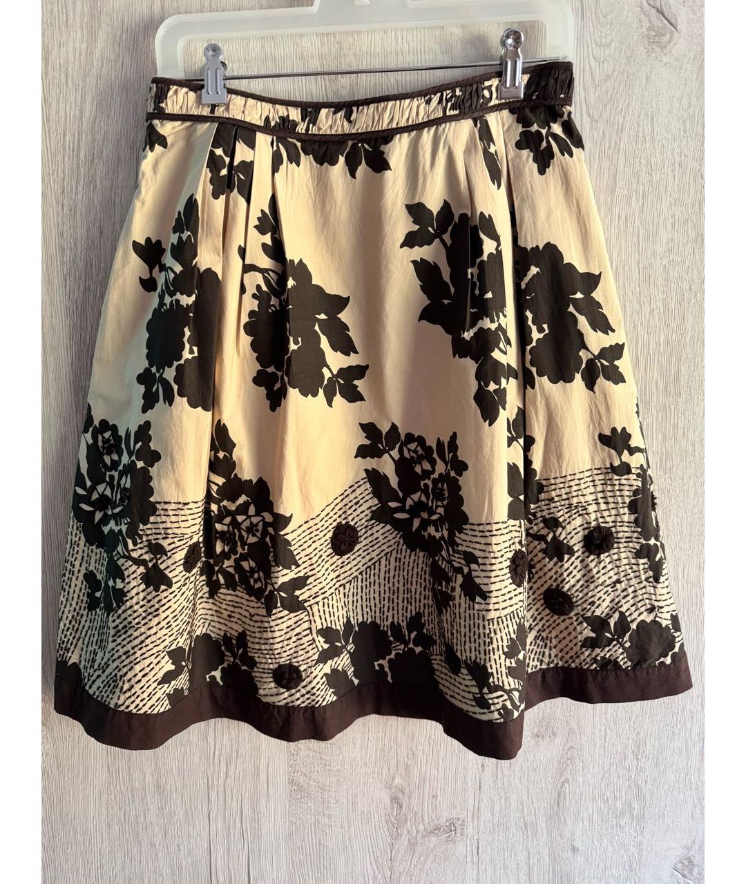 WEEKEND MAX MARA Бежевая хлопковая юбка миди, фото 6