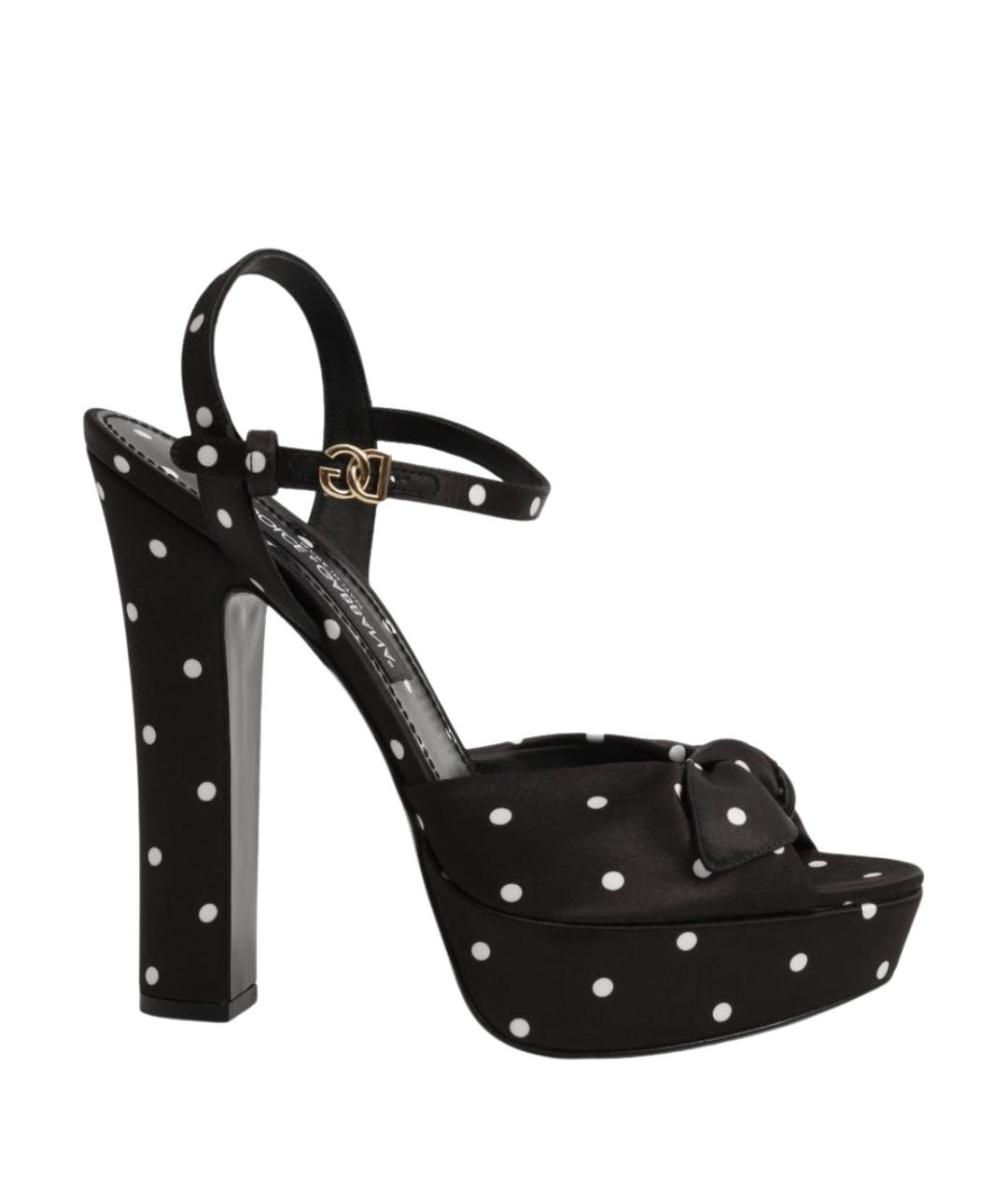 DOLCE&GABBANA Черные текстильные босоножки, фото 1