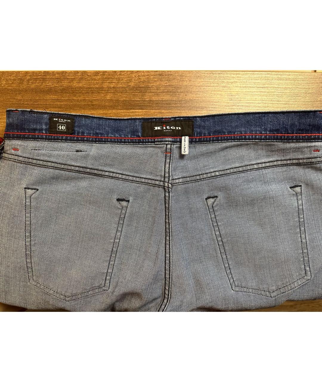 KITON Синие хлопко-эластановые джинсы, фото 3