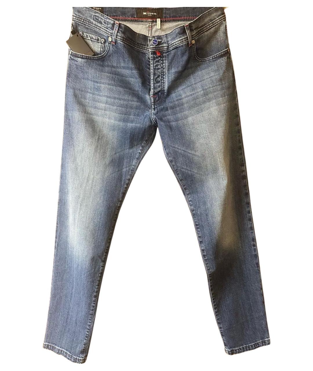 KITON Синие хлопко-эластановые джинсы, фото 1