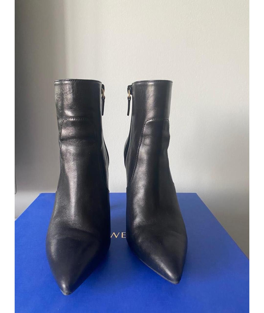 STUART WEITZMAN Черные кожаные ботильоны, фото 2