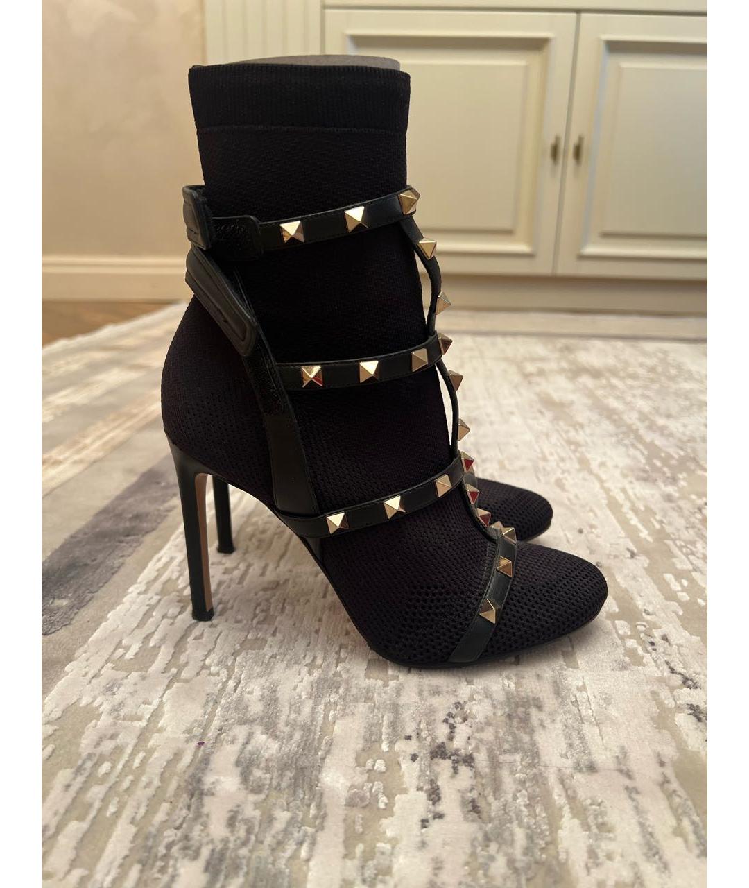 VALENTINO Черные текстильные ботильоны, фото 2