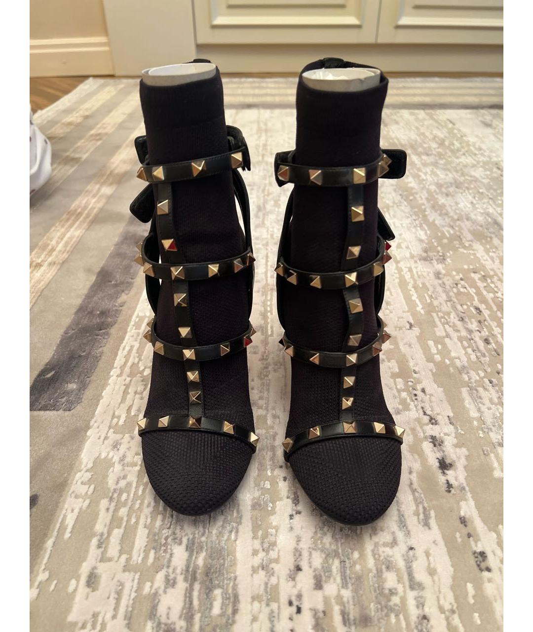 VALENTINO Черные текстильные ботильоны, фото 3