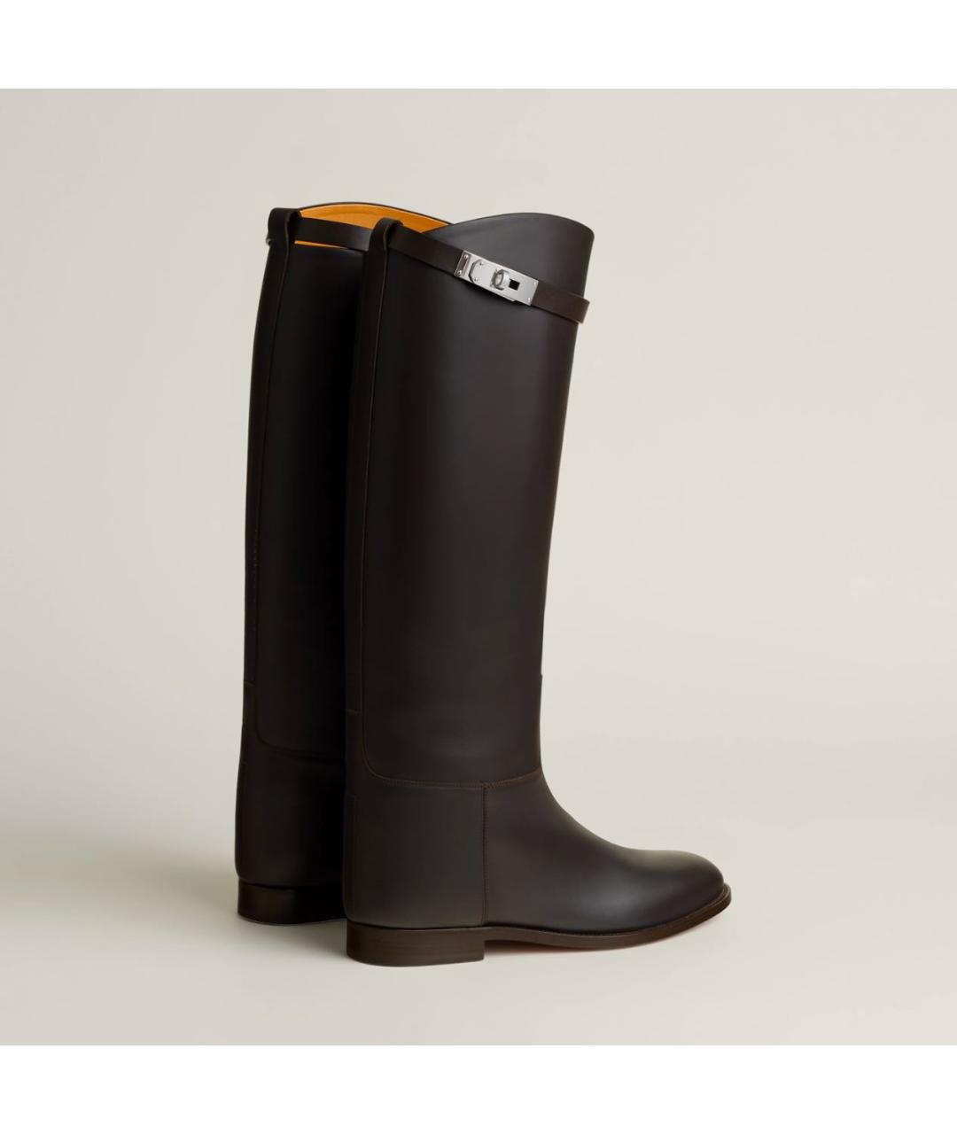 HERMES Коричневые кожаные сапоги, фото 3