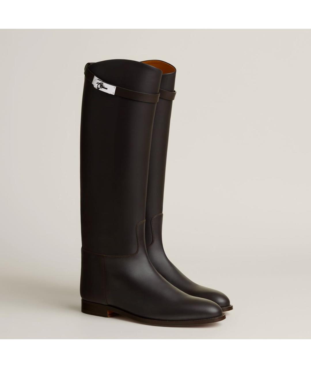 HERMES Коричневые кожаные сапоги, фото 4