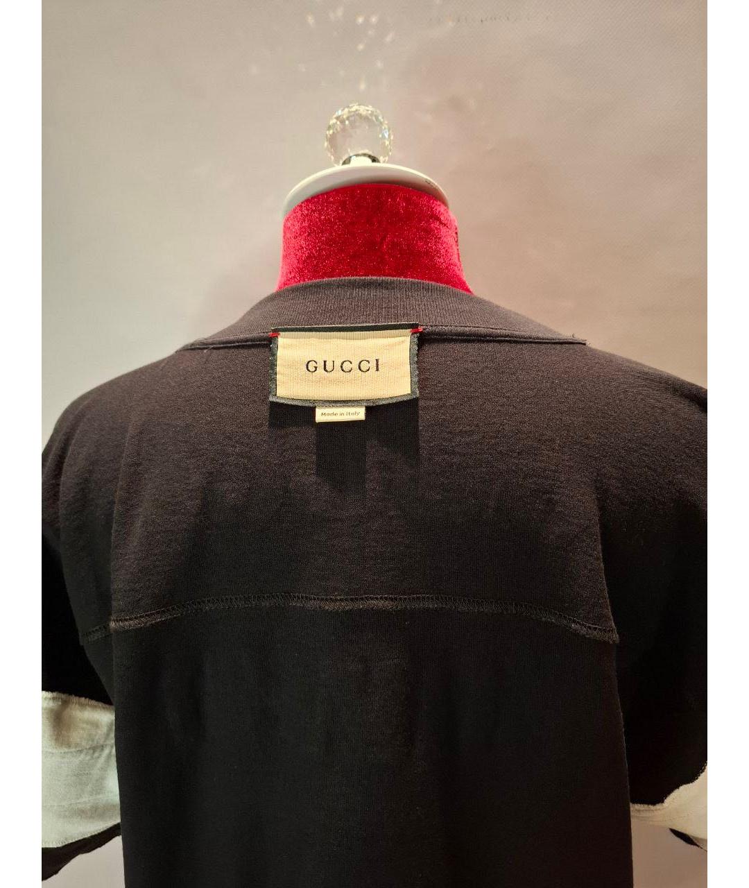 GUCCI Темно-синяя хлопковая футболка, фото 3
