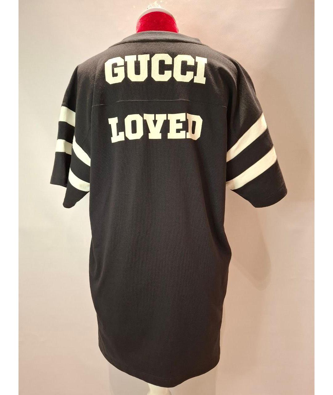 GUCCI Темно-синяя хлопковая футболка, фото 2