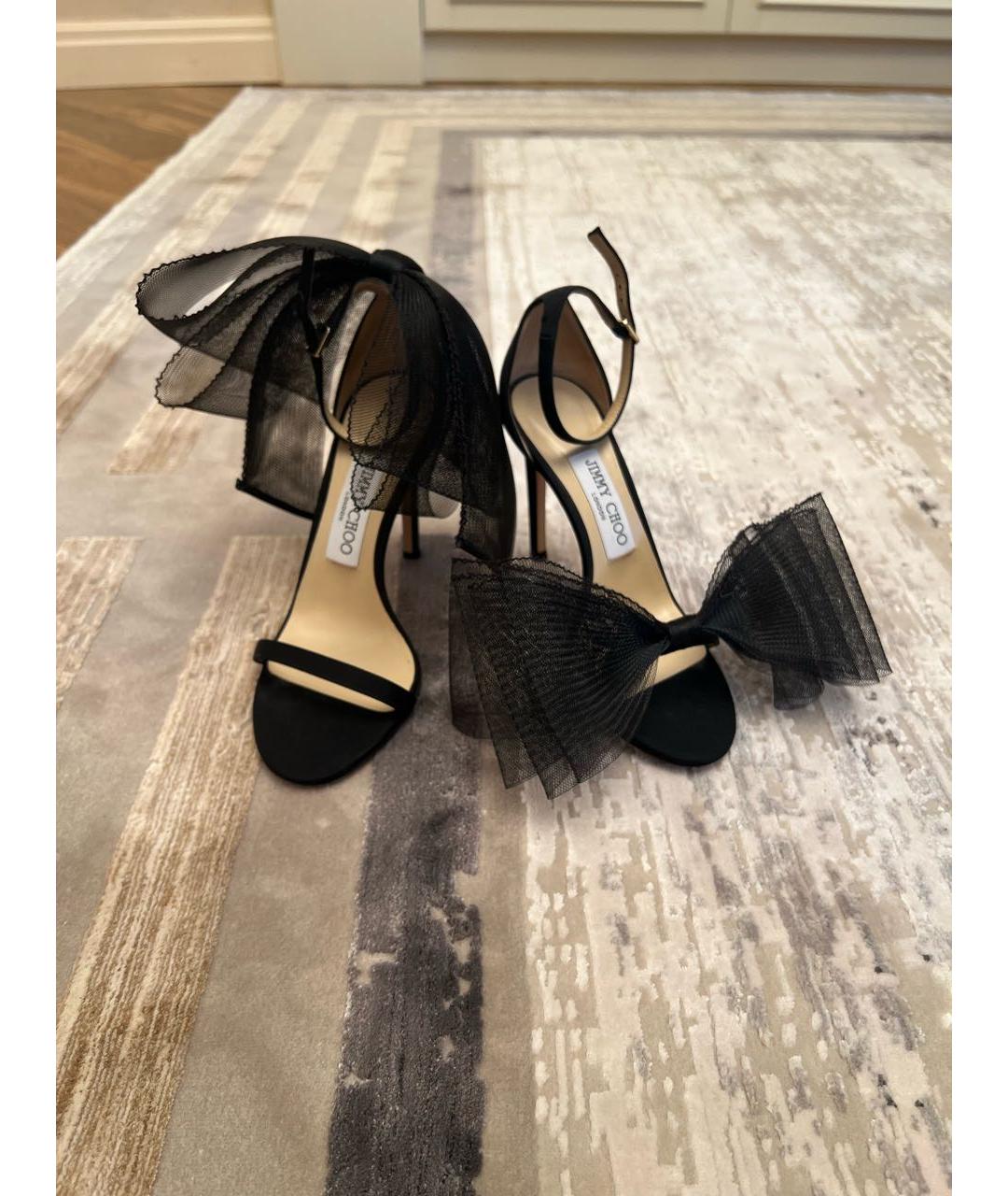 JIMMY CHOO Черные текстильные босоножки, фото 3