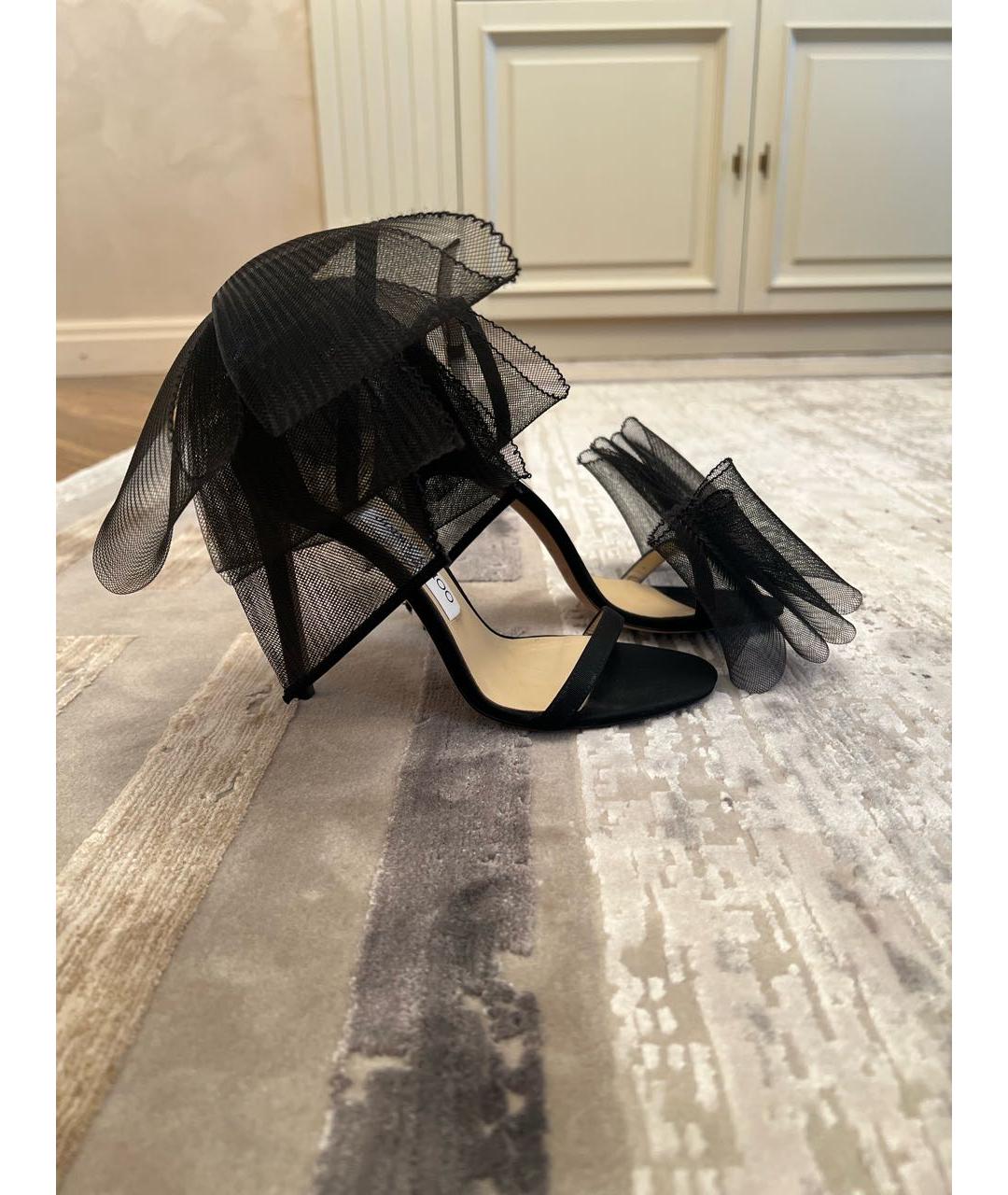 JIMMY CHOO Черные текстильные босоножки, фото 2