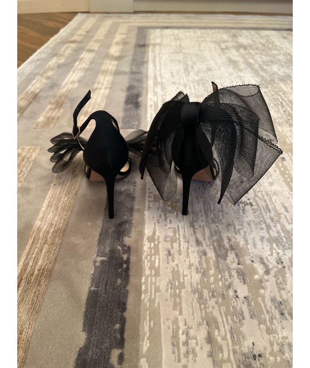 JIMMY CHOO Черные текстильные босоножки, фото 5