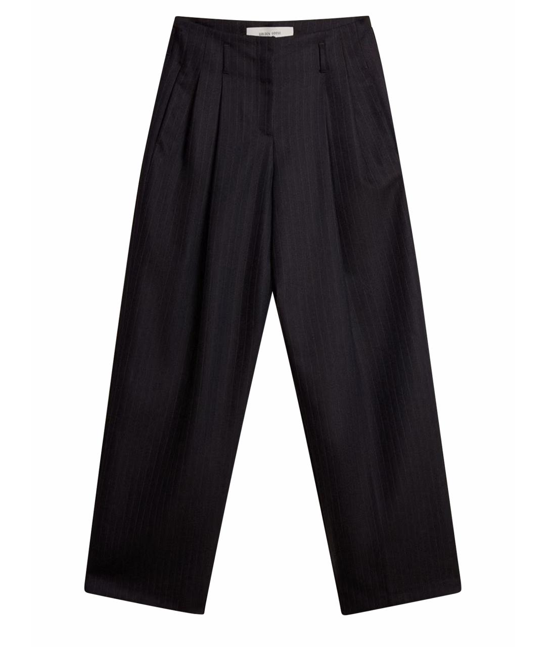 GOLDEN GOOSE DELUXE BRAND Синие шерстяные прямые брюки, фото 1