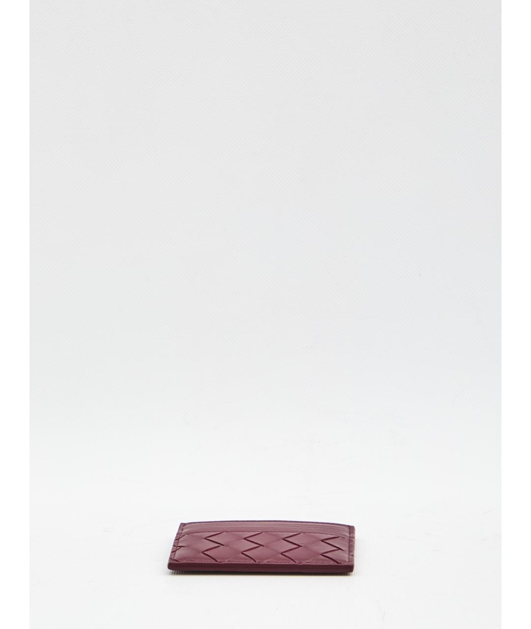 BOTTEGA VENETA Бордовый кожаный кардхолдер, фото 3