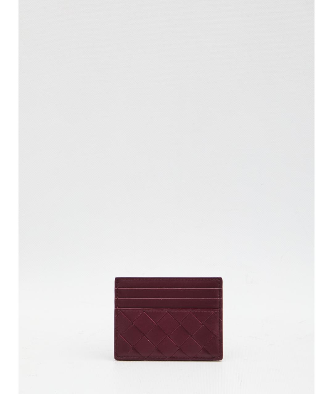 BOTTEGA VENETA Бордовый кожаный кардхолдер, фото 2