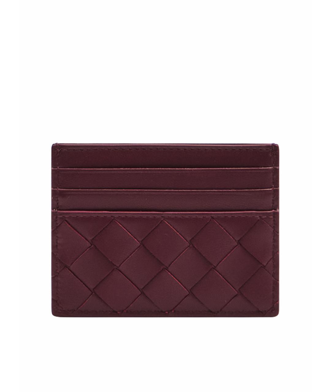 BOTTEGA VENETA Бордовый кожаный кардхолдер, фото 1