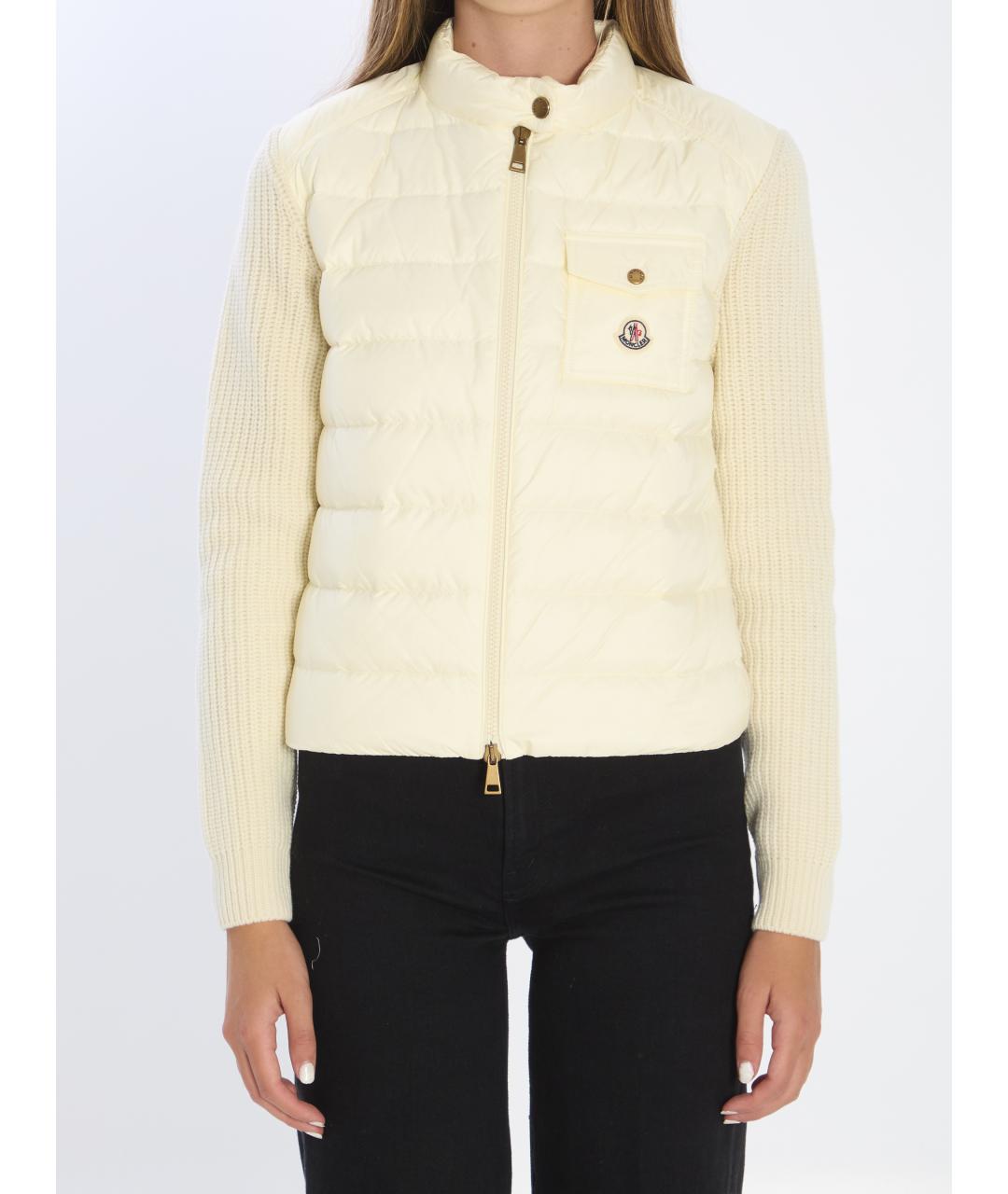 MONCLER Белый шерстяной кардиган, фото 2
