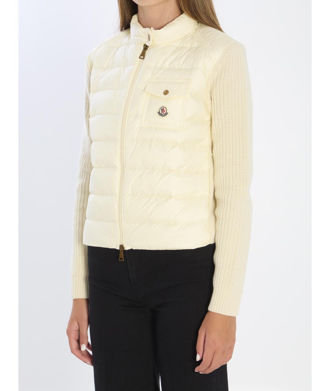 MONCLER Белый шерстяной кардиган, фото 3