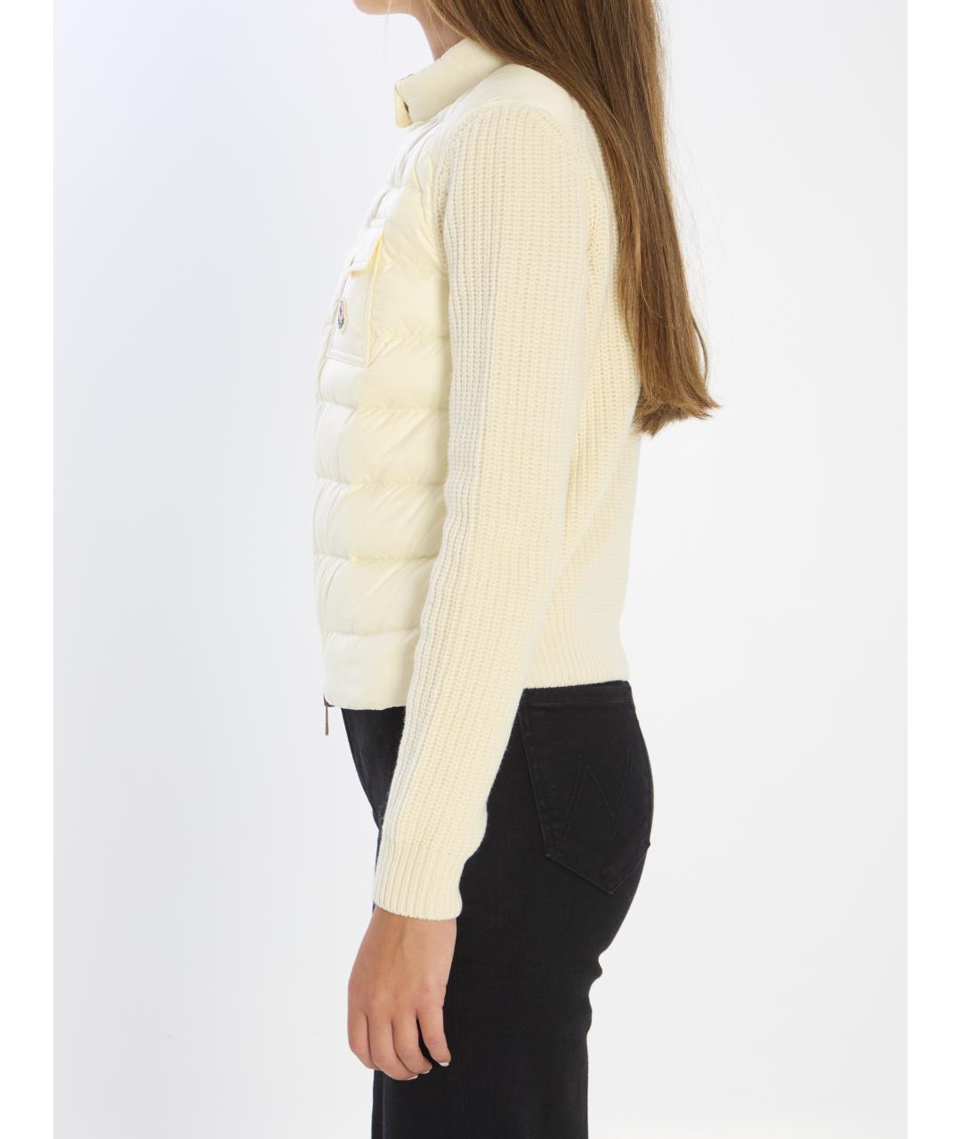 MONCLER Белый шерстяной кардиган, фото 4