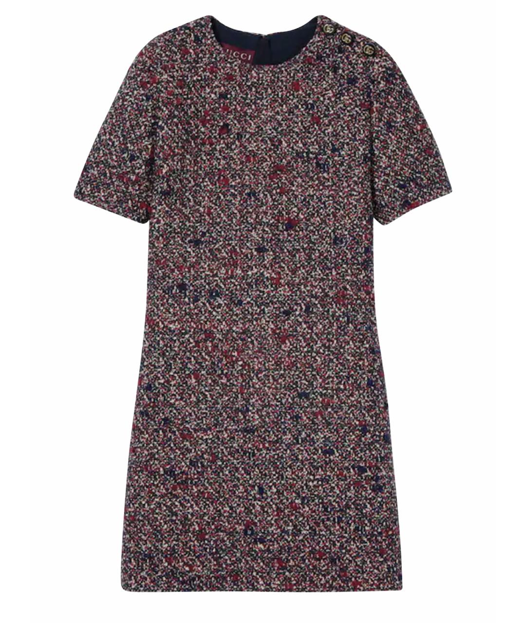 GUCCI Мульти шерстяное повседневное платье, фото 1