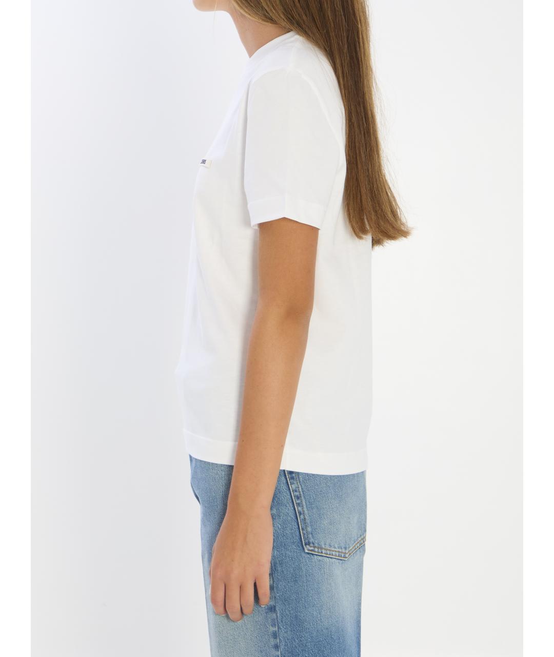 JACQUEMUS Белая хлопковая футболка, фото 3