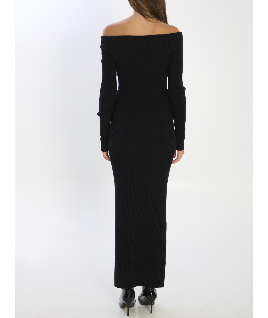 MAX MARA Черное шерстяное повседневное платье, фото 5