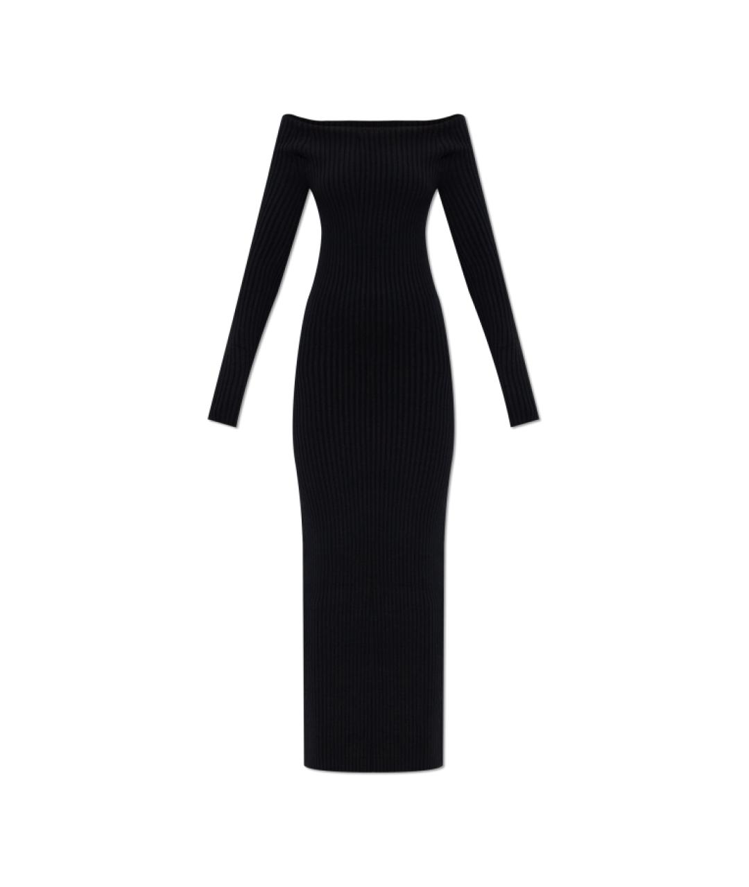 MAX MARA Черное шерстяное повседневное платье, фото 1