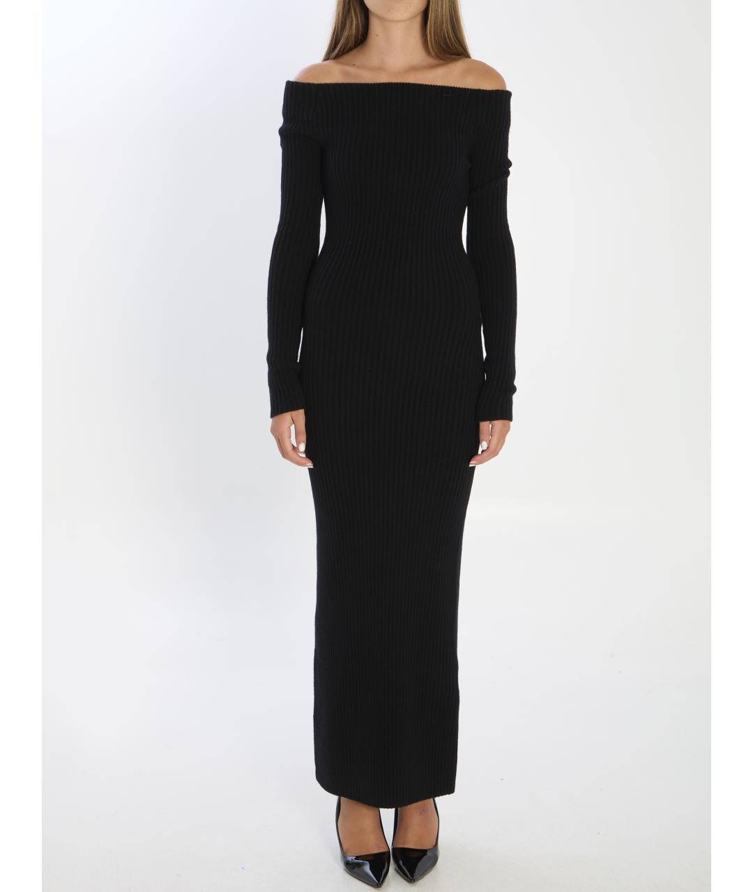 MAX MARA Черное шерстяное повседневное платье, фото 2