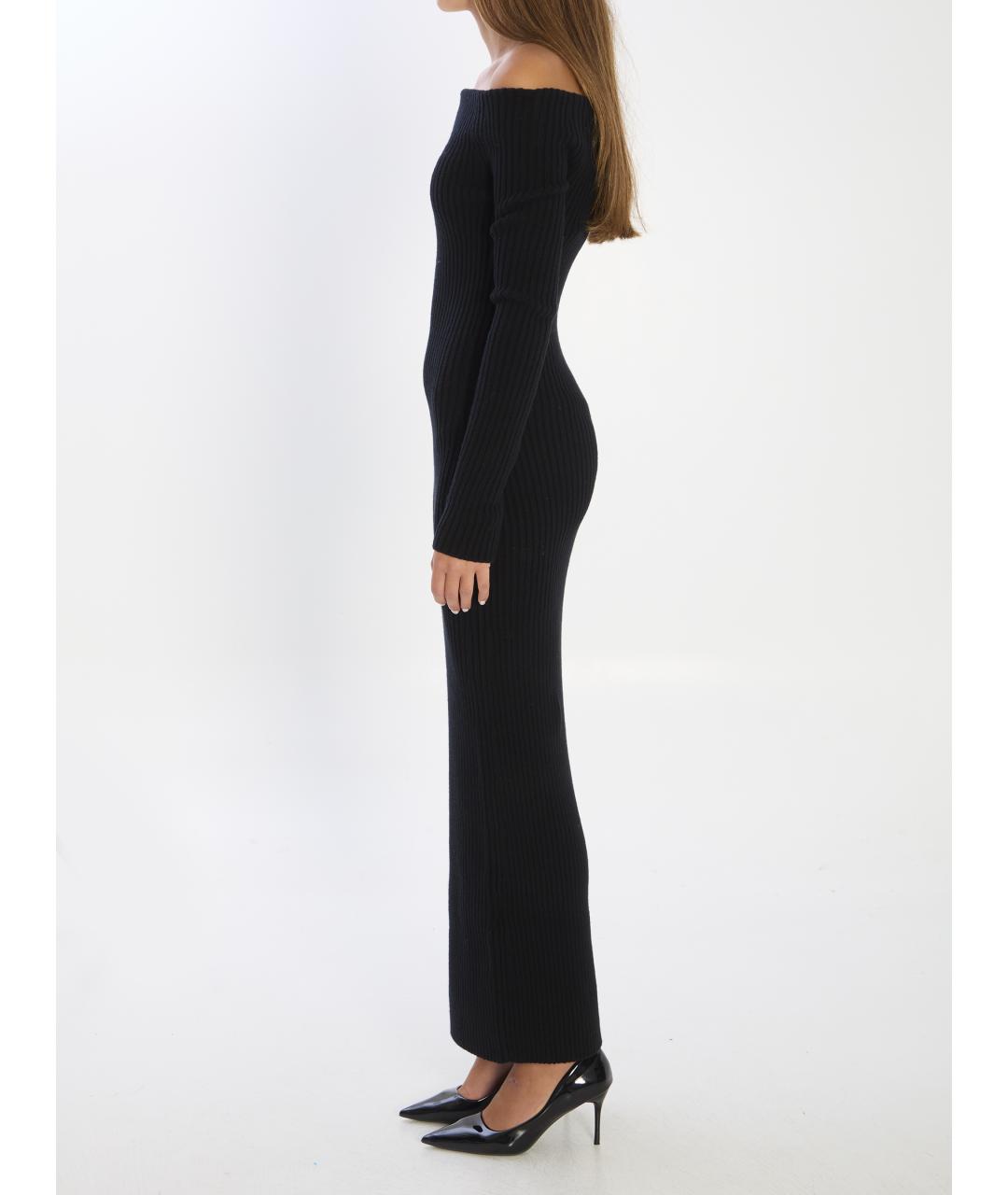 MAX MARA Черное шерстяное повседневное платье, фото 4