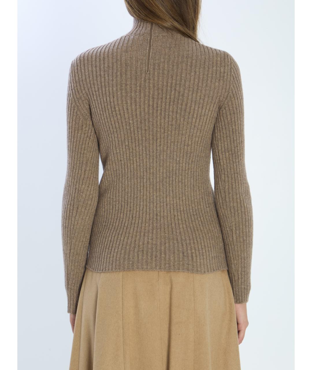 MAX MARA Бежевый шерстяной джемпер / свитер, фото 5