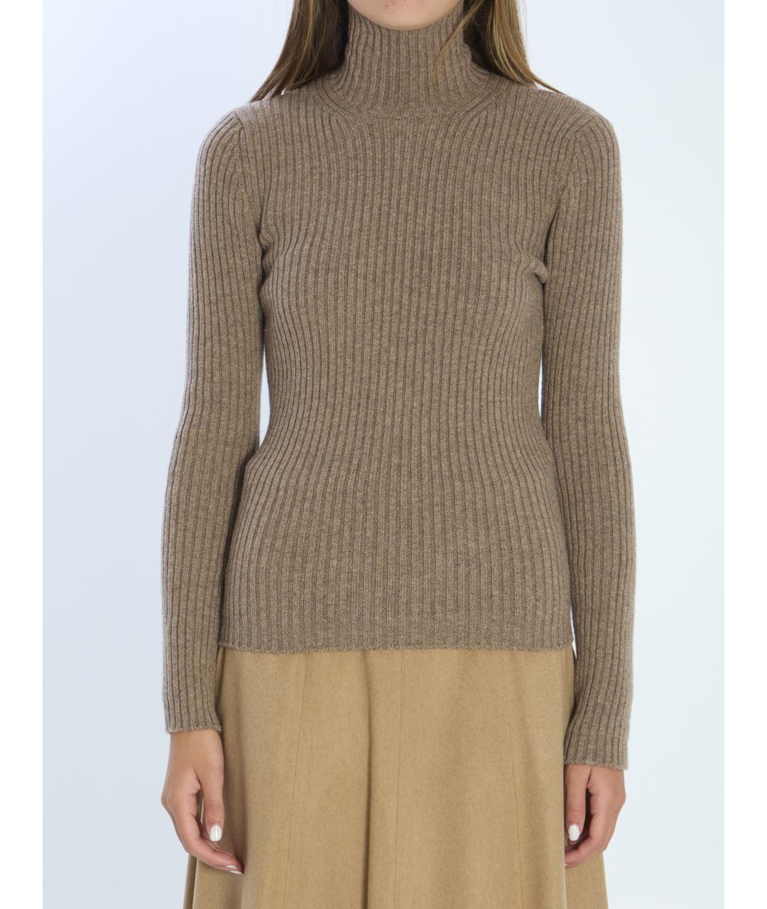 MAX MARA Бежевый шерстяной джемпер / свитер, фото 2