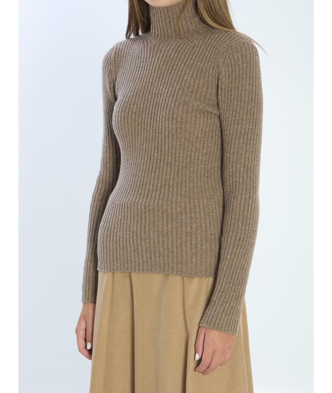 MAX MARA Бежевый шерстяной джемпер / свитер, фото 3