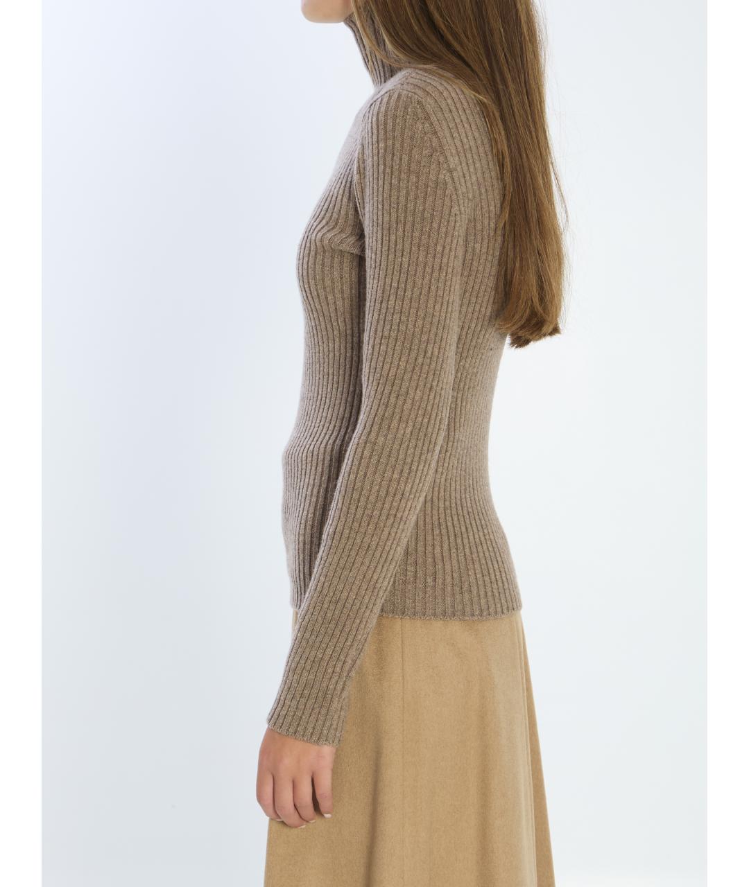 MAX MARA Бежевый шерстяной джемпер / свитер, фото 4
