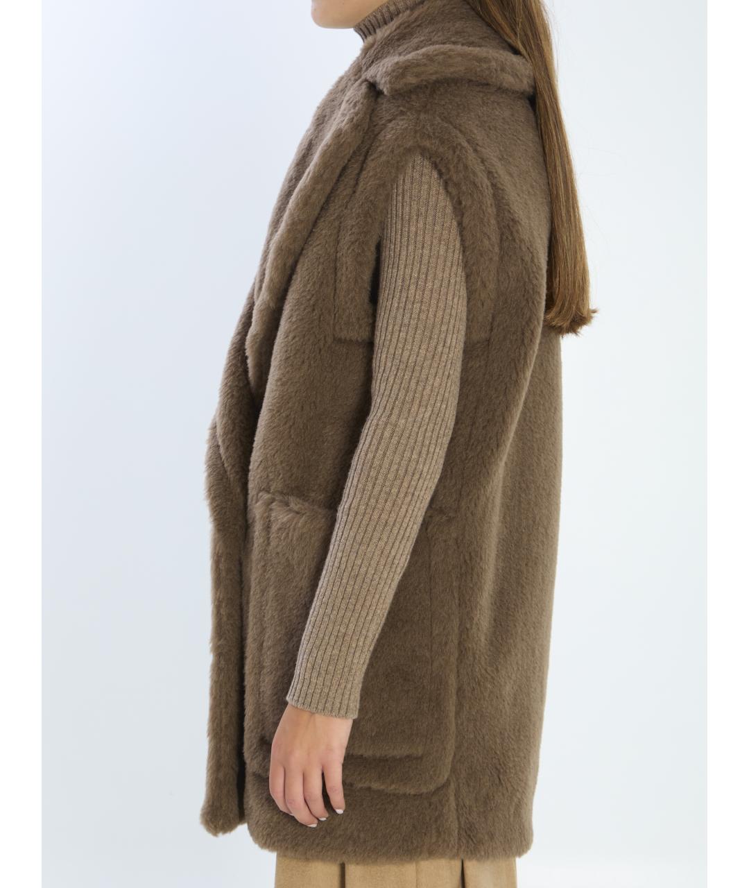 MAX MARA Коричневая шерстяная жилетка, фото 4