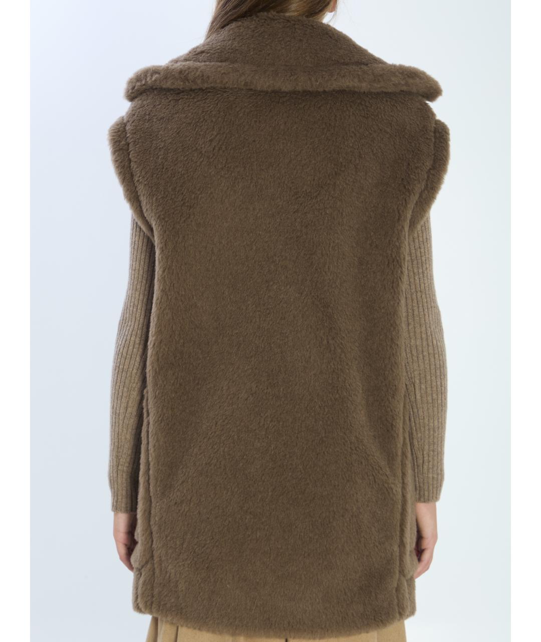 MAX MARA Коричневая шерстяная жилетка, фото 5