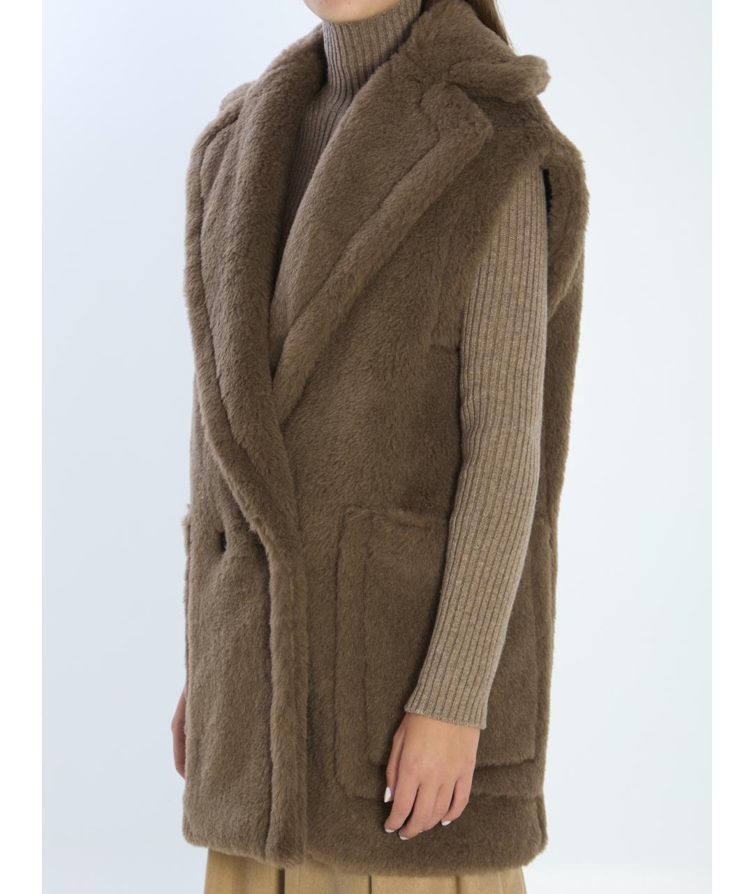 MAX MARA Коричневая шерстяная жилетка, фото 3