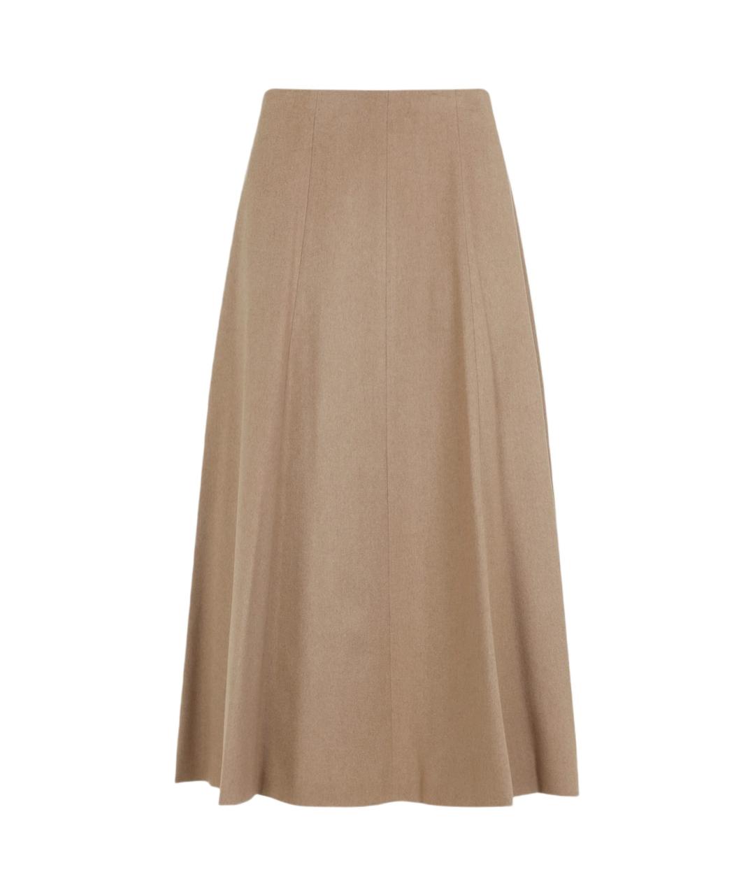 MAX MARA Бежевая шерстяная юбка миди, фото 1